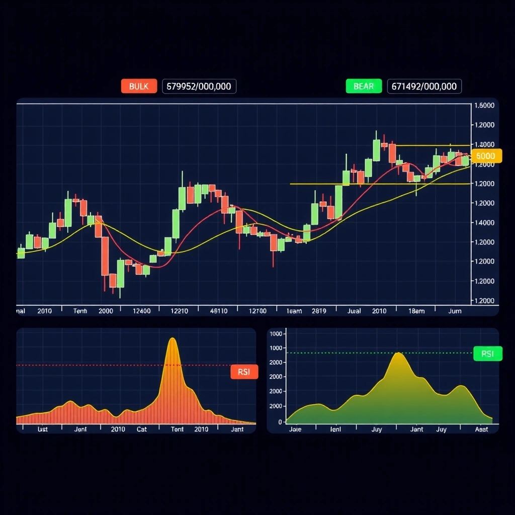 Gráficos de análisis técnico con velas japonesas